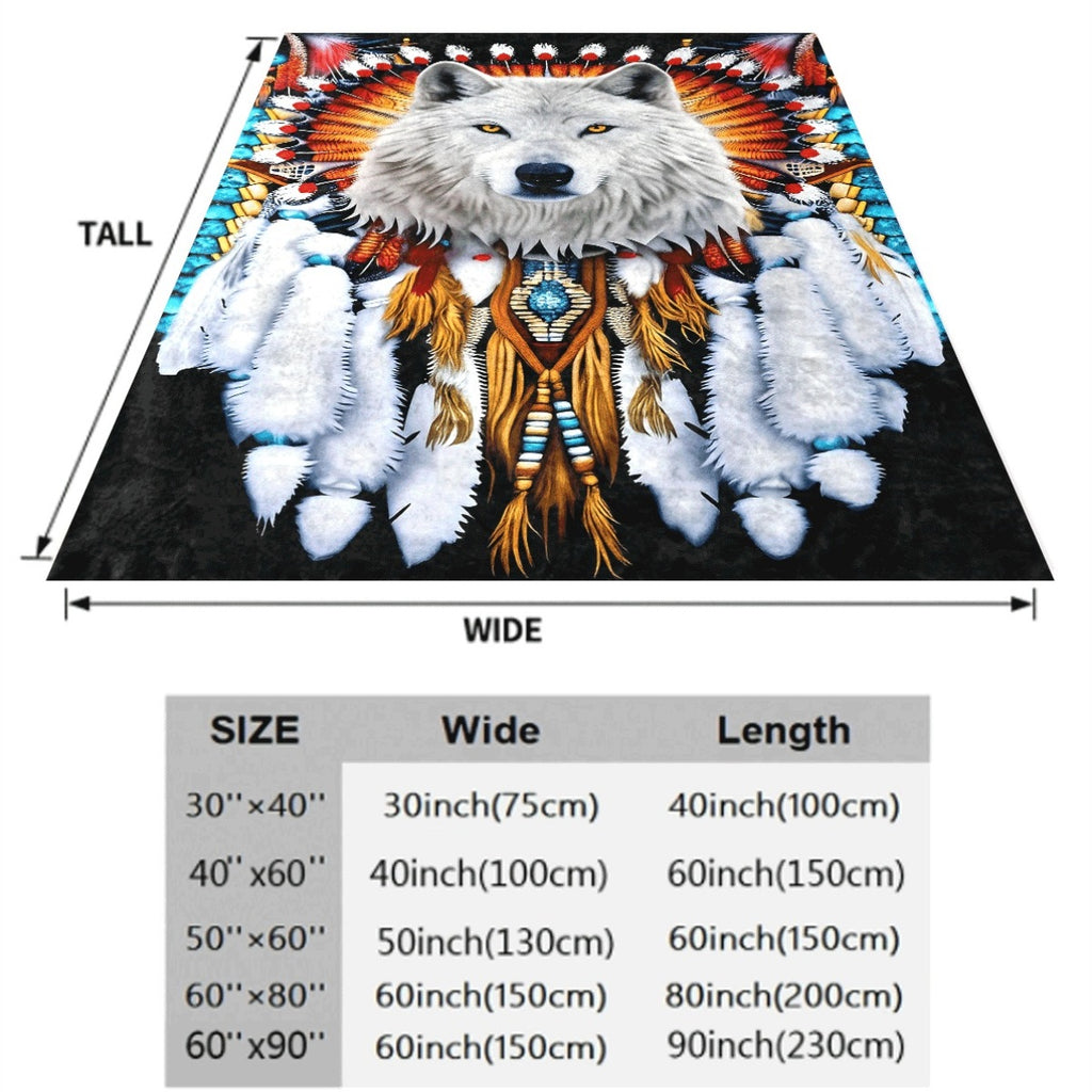 1pc Majestic Snow Wolf Flannel Throw Blanket Soft Warm And Lightweight Polyester Digital Printed Quilted Multipurpose for Couch Travel Camping Available in Multiple Sizes