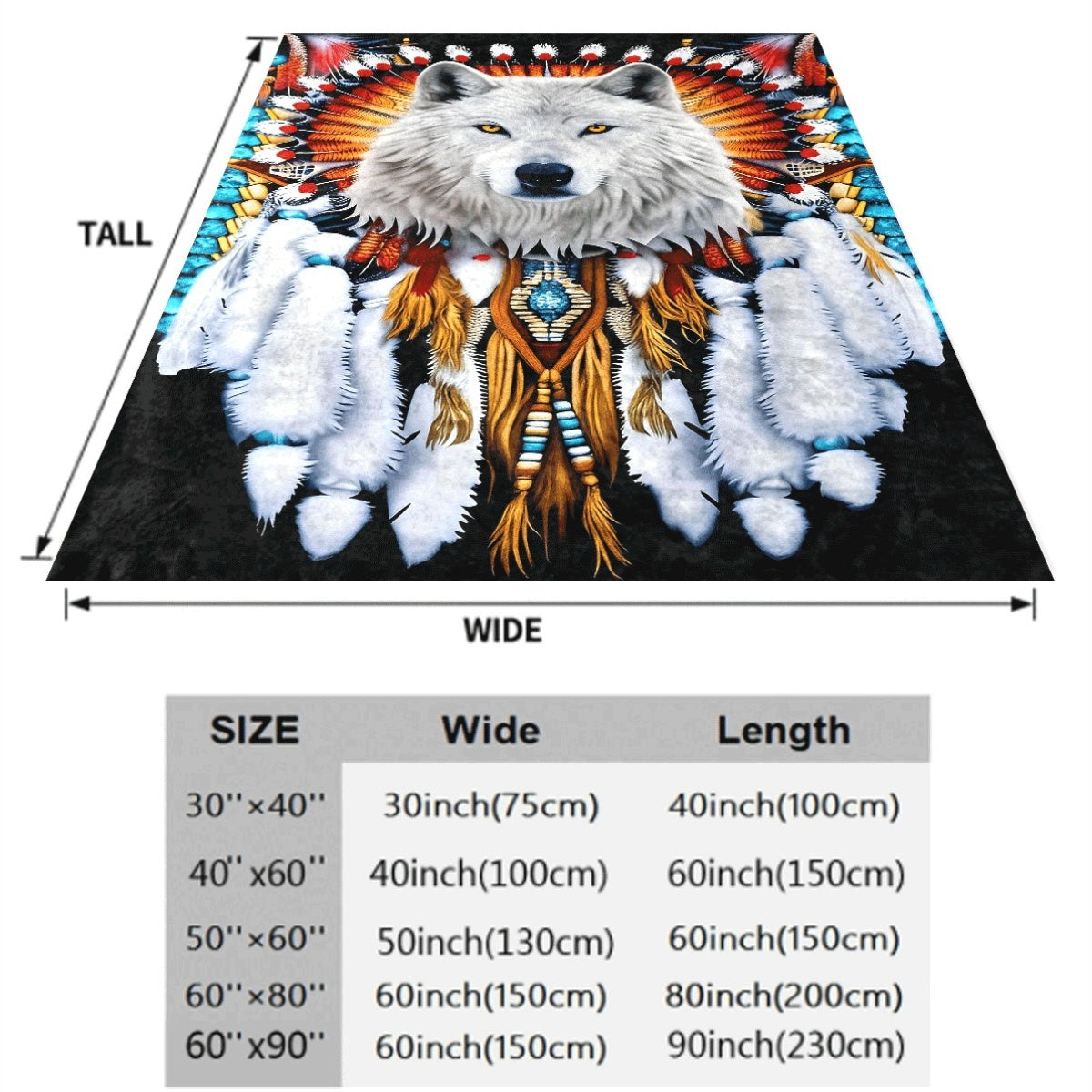 1pc Majestic Snow Wolf Flannel Throw Blanket Soft Warm And Lightweight Polyester Digital Printed Quilted Multipurpose for Couch Travel Camping Available in Multiple Sizes
