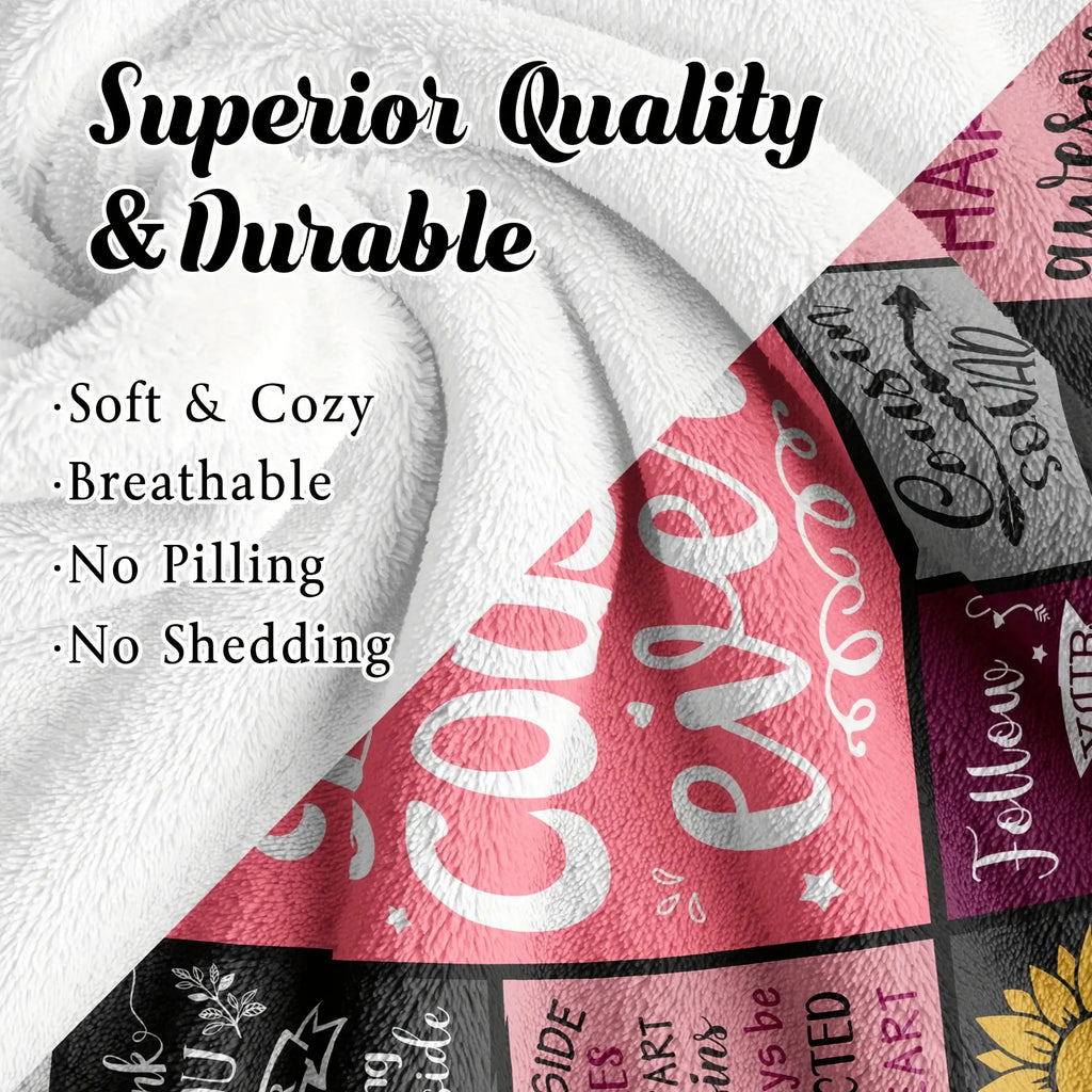 [Women's Blanket] 1pc Cousin Gift Women's Soft Flannel Blanket- Gifts for Female Cousin- Cousin Birthday Gift Ideas, Thoughtful Present, Sentimental Keepsake, Cozy Aesthetic, Stylish Blanket, Durable Blanket, Highquality Flannel, Warm Blanket