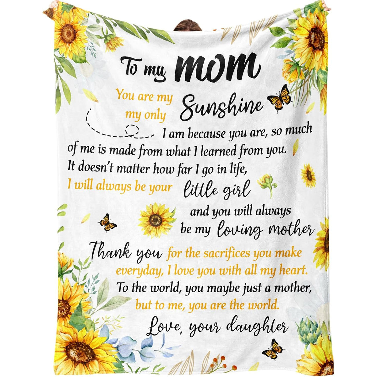 Soft Flannel Mom's Throw Blanket, 50 X 60 Inch- Perfect for Christmas or Mom's Birthday