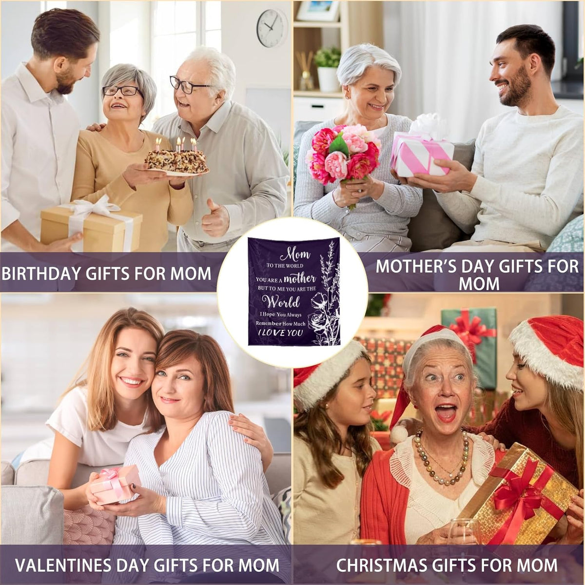 Gifts for Mom'S Birthday, a Christmas Blanket from Her, a Cozy Blanket for My Mother, The Perfect Gift for The Best Mom Ever, a Present for Mother'S Day Or Valentine'S Day, a Soft Flannel Throw for The Couch Or Measuring 50X60