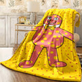 1pc 1pc 230GSM Fashion Mr Blobby High-Definition Pattern Flannel Blanket, an Exclusive Soft And Cute Must-Have for Fans! Suitable for All Seasons, Perfect for Sofa Lounging, Bedroom, Dining, Office