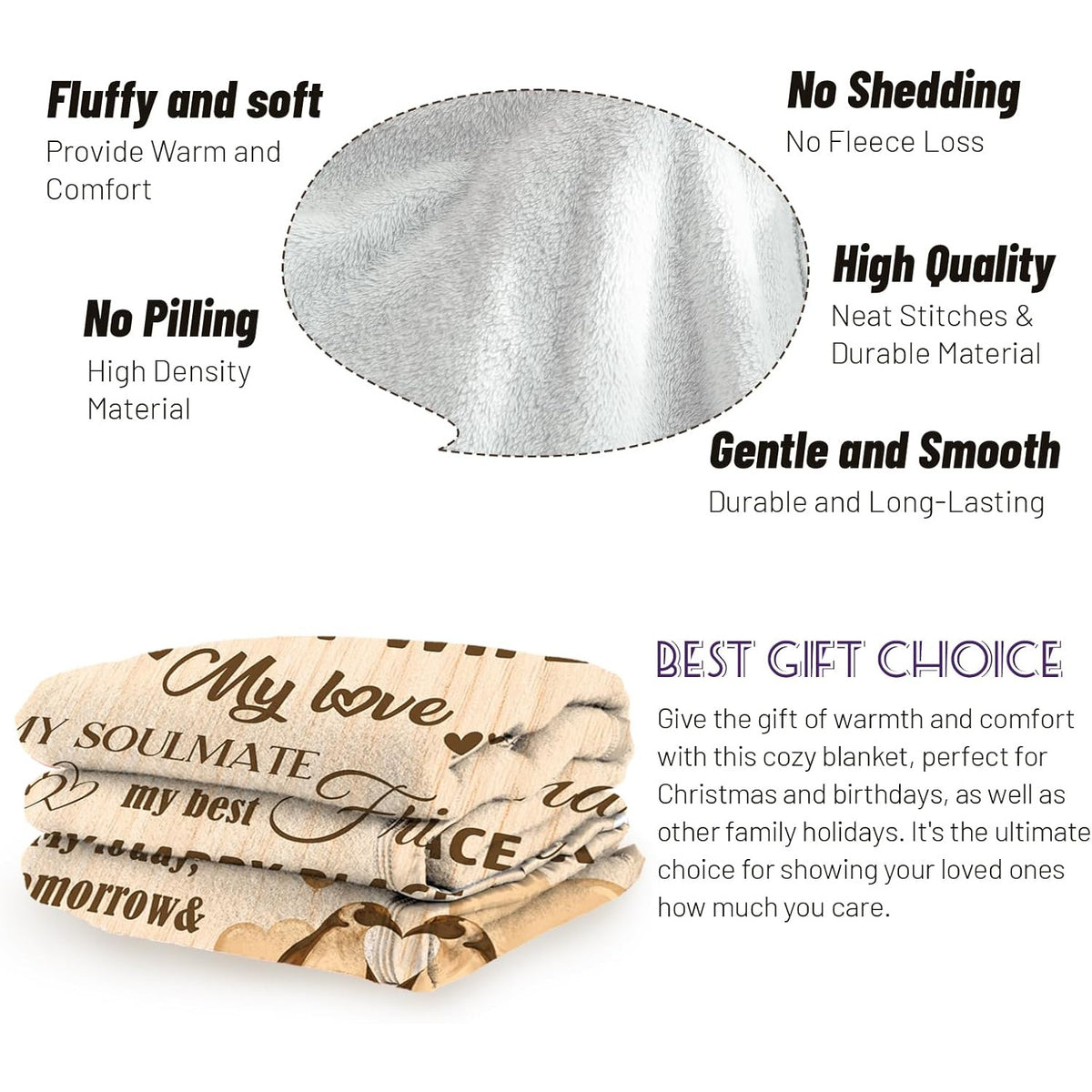 Gifts for Wife from Husband, Gifts for Her Blanket, Wife Birthday Gift Ideas, to My Wife's Throw Wifey Gift, Anniversary Christmas Blanket for Women