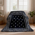 1pc Black and White Classic Paisley Pattern Flannel Blanket, Soft, Comfortable, and Warm, Simple Design, Durable Plush Surface, All-Season Universal Sofa Blanket, Warm Throw Blanket, Suitable for Living Room, Bedroom, Sofa, Balcony, and Study