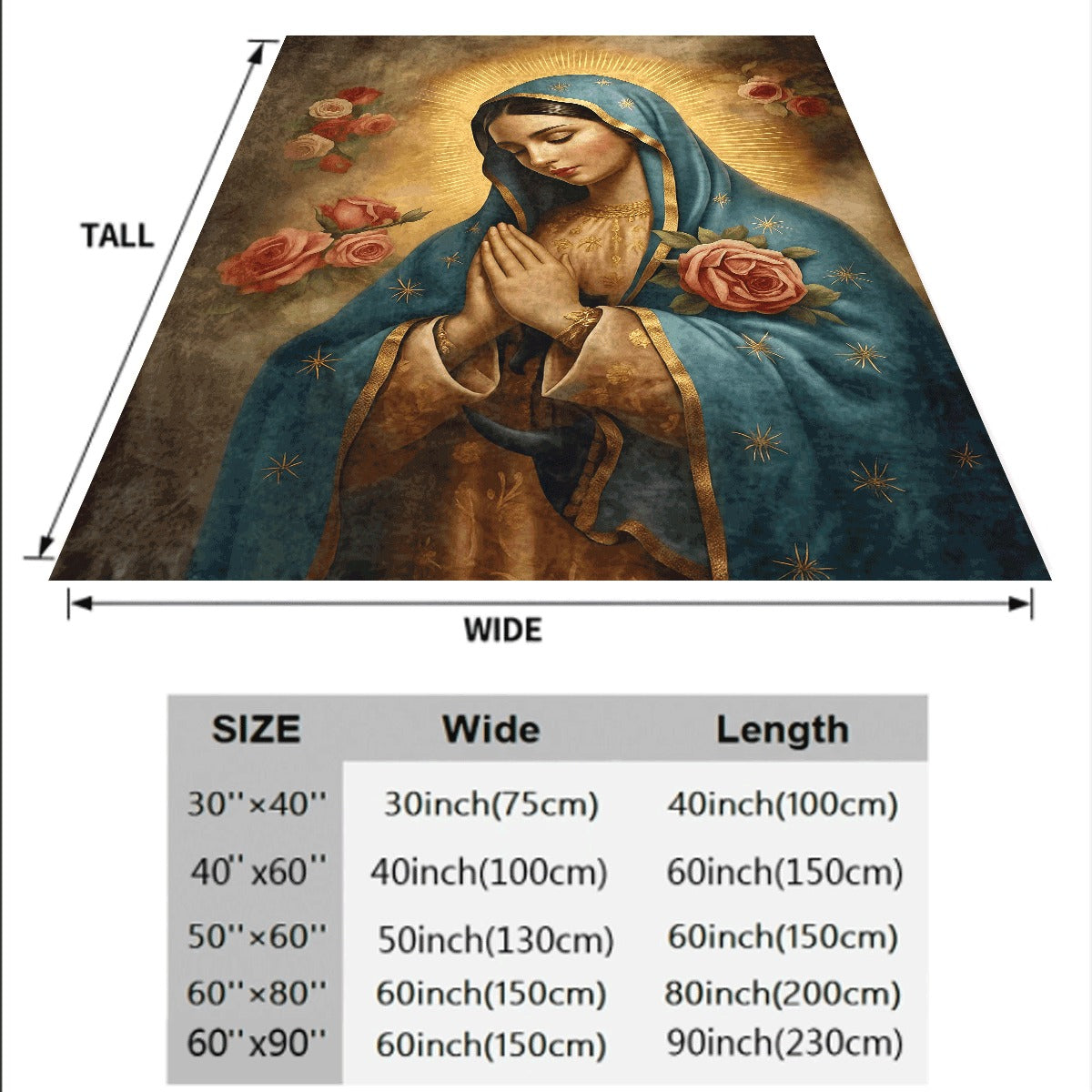 1pc Bohemian And Religious Flannel Blanket Super Soft All-Season Bedspread, HD Print Quilted-Like Texture, Catholic Gift for Sofa Or Bed Cover