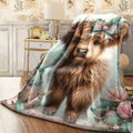 1pc Highland Cow And Floral Butterfly Print Flannel Throw Blanket Ultra-Soft Lightweight All-Season Cozy Spread Pastel Colors (Pink, Green, Yellow)