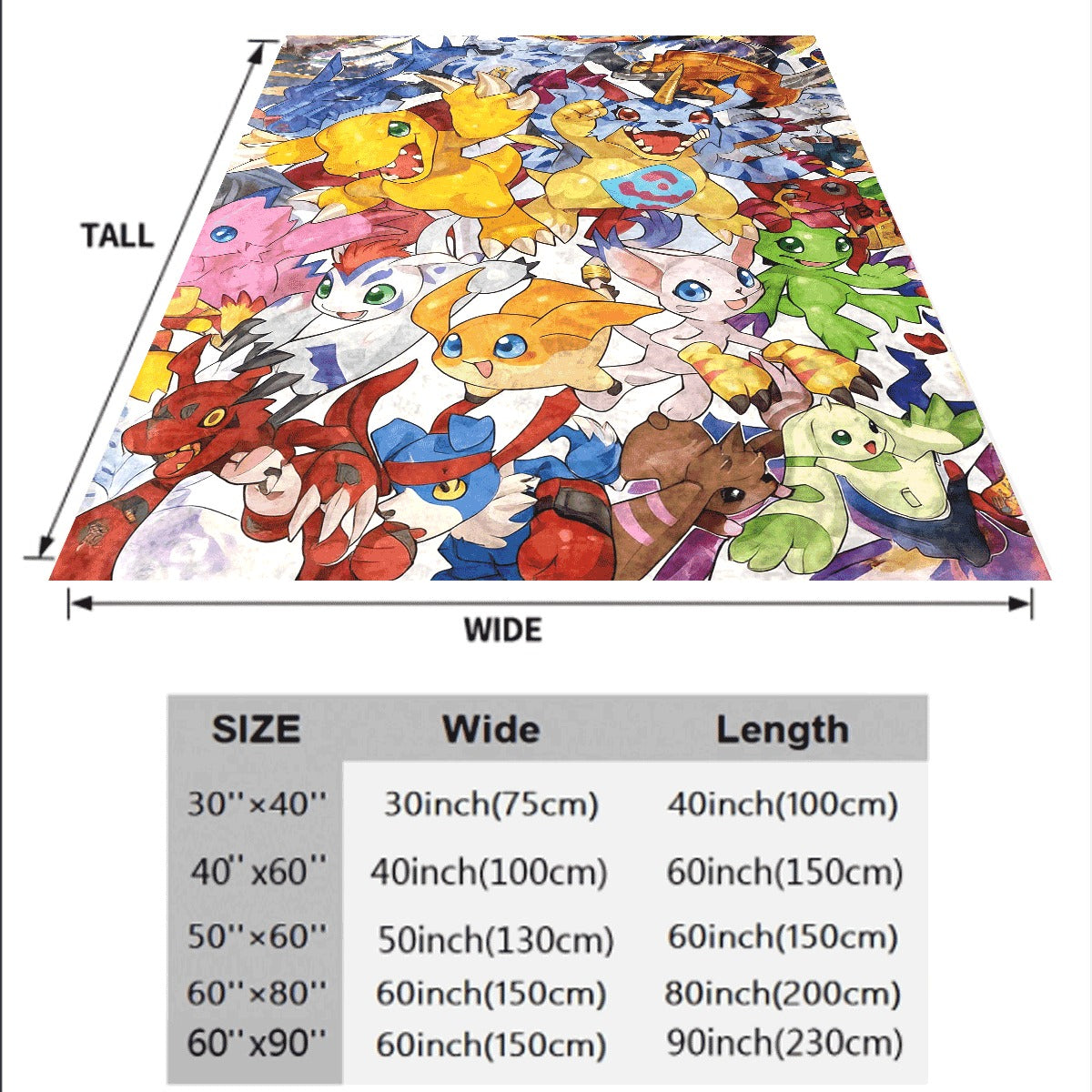 1pc 1pc, 230GSM Fashion Digimon Pattern Blanket, Comfortable And Warm, Easy to Clean And Durable, Suitable for Use, Outdoor Camping, Adventure, Picnics, Dormitories, Air-Conditioned Rooms, Sofa And Bed
