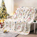 1pc Floral and Bird Pattern Blanket, Rustic Style Design, Soft Plush Surface, Lightweight and Durable Flannel Material, Multiple Sizes Available, Ideal for Holiday Gatherings, Living Room Lounging, Bedroom Sleep, Study Reading, and Seasonal Home