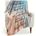 Inspirational Christian Throw Blanket - Soft Flannel Fleece, All-Season Comfort, Vintage Style with Religious Quotes, Knitted Digital Print, Perfect Gift for Religious Enthusiasts