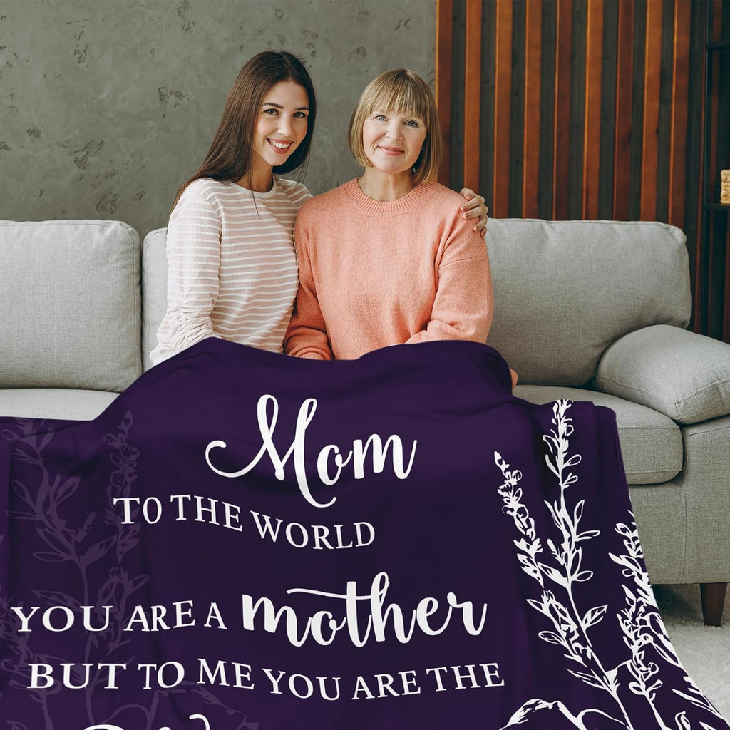 Gifts for Mom'S Birthday, a Christmas Blanket from Her, a Cozy Blanket for My Mother, The Perfect Gift for The Best Mom Ever, a Present for Mother'S Day Or Valentine'S Day, a Soft Flannel Throw for The Couch Or Measuring 50X60