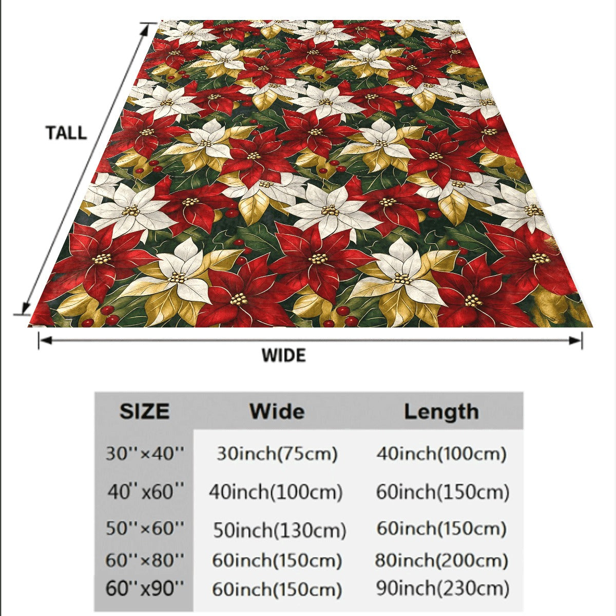 1pc 1pcs Suige Home Christmas Poinsettia Printed Blanket Soft Plush Throw Lightweight Polyester Flannel Contemporary Style All-Season 250-300g Fabric Couch Sofa Cover No Embellishments Di