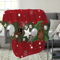 1pc Christmas Holiday Pinecone Snowflake Pattern Red Flannel Blanket, Soft Comfortable Warm, Winter Warm Blanket, Suitable for Living Room Sofa, Bedroom Sofa, Casual Reading, Home Relaxation, And Holiday Decor
