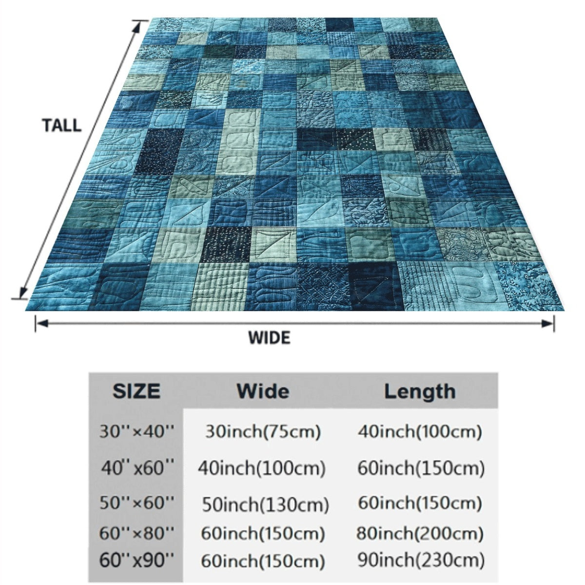 1pc Blue-Green Geometric 2D Printed Flannel Blanket Soft Warm All-Season Throw for Sofa Car Camping & Office Contemporary Style Machine Washable Cozy Home Decor Gift Blanket for