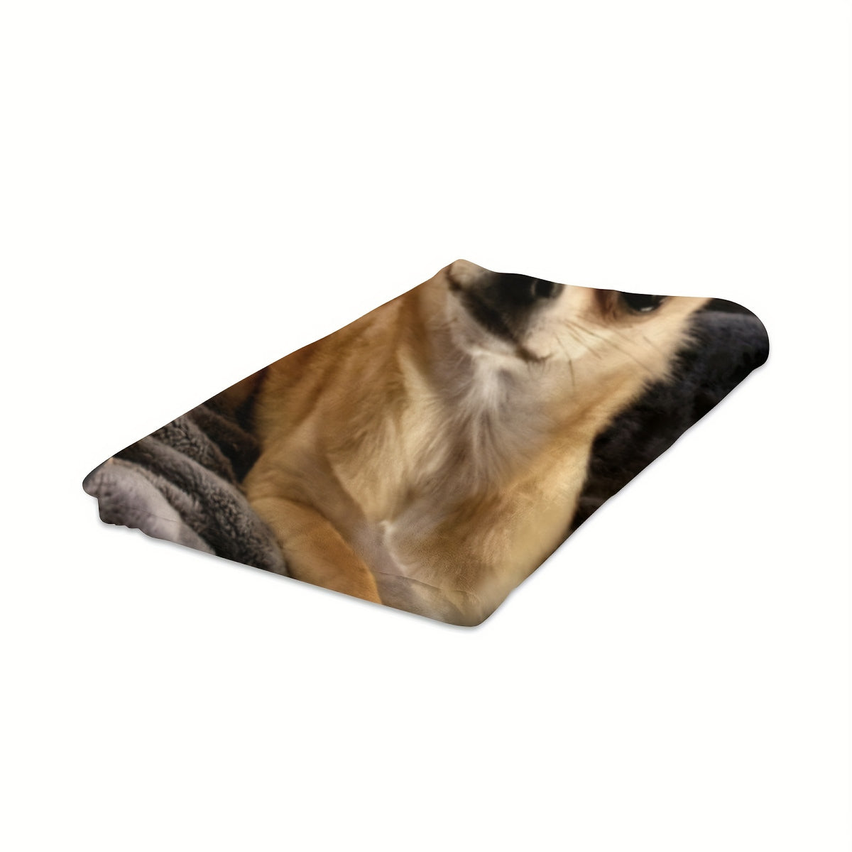 1pc Vintage Style Chihuahua Dog Print Flannel Blanket - Soft Warm All-Season Throw with Multi-Color Animal Design, Hand Wash Only for Couch Sofa Bed Office Camping Travel, Cozy Home Decor Gift, Dog Blanket, Durable Fabric, Pet Owners