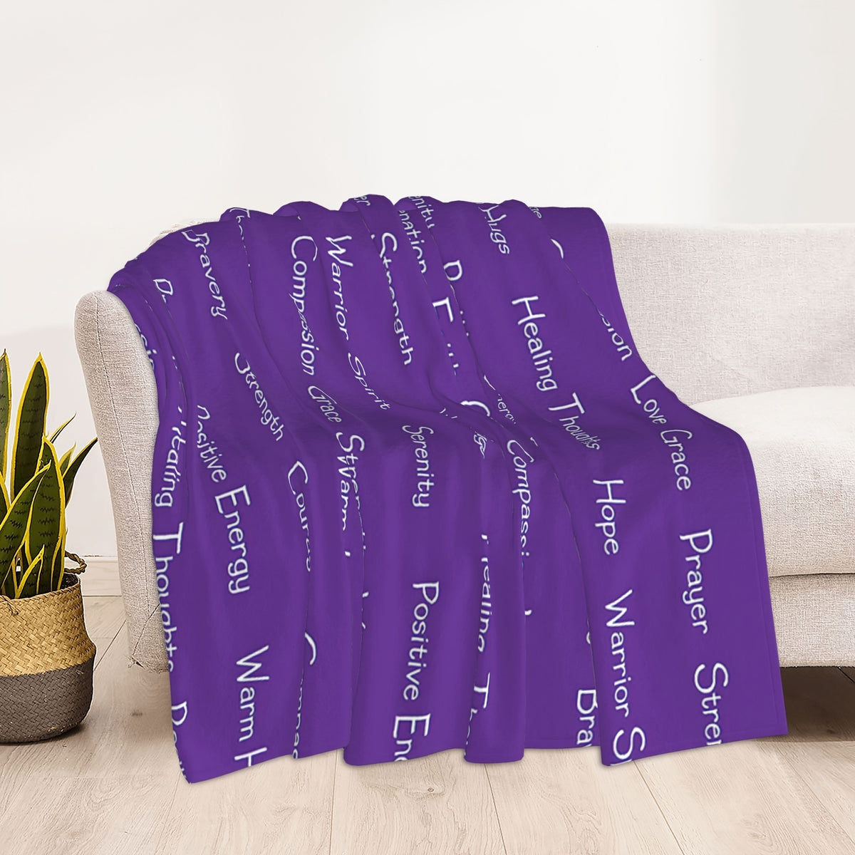 1pc Inspirational Navy Blue Throw Blanket - Super Soft, Warm Embrace with Positive Affirmations for Strength, Courage, Love & Hope - Allergy-Friendly, Multi-Purpose Comfort 60x50 inches