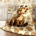 1pc Cozy Spotted Safari Playtime Giraffe Print Throw Blanket Soft Lightweight Flannel, Retro Fantasy Animal Design for Bed, Couch, Camping All-Season Multi-Purpose Gift, Giraffe Blanket, Home