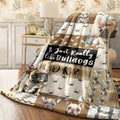 1pc Flannel Blanket with French Bulldog Pattern Soft and Comfortable Patchwork Design Multicolor Decorative Throw for Sofa and Room