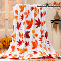 1pc Autumn Leaf Patterned Blanket, Maple Leaf Print Design, Body Cover Blanket, Soft Fleece Plush Surface, Lightweight And Durable, Multiple Sizes Available, Suitable for Halloween Decoration, Living Room Leisure, Bedroom Warmth