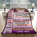 [Love Mom Blanket] Warm Soft I Love You Mom Blanket| 280Gsm, Suitable for Birthdays, Christmas, Nap Time, Office, Sofa, Bed, Camping And Travel
