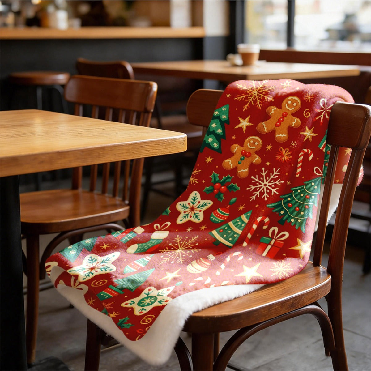 1pc Christmas Gingerbread Blanket, Festive Printed Design, Body Cover Blanket, Soft Fleece Plush, Lightweight And Durable, Multi-Size Available, Suitable for Christmas Decor, Study Reading, Living Room Leisure, Bedroom Warmth