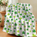 St. Day Shamrock Throw Blanket - Oversized Irish Clover Suitable for Couch Sofa - Soft Cozy Flannel, Machine Washable Irish Decor 50x60