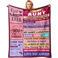 Aunt Gifts- Gifts for Aunt from Niece Nephew- Best Aunts Ever Gift- Great Aunts Gifts- Auntie Gift for Women- Christmas Valentines Day& Mothers Day Birthday- to My Aunt's Blanket 60x80