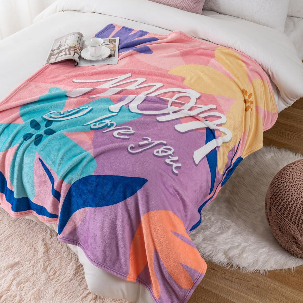 Battilo for Mom Birthday Mothers Day, to My Mom Blanket Gift from Daughter Son, Gift Blanket, Super Soft Flannel Throw Blanket for Couch Bed Sofa 50 X 60