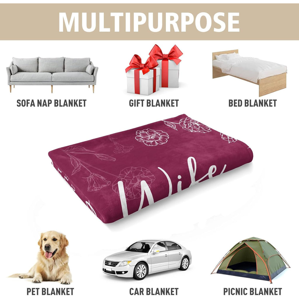 Presents for Your Spouse on Valentine'S Day, Birthday Gift Suggestions from a Husband, Anniversary Gifts for Her, And a Romantic Wedding Blanket for Your Wife Measuring 60 X 50, in Burgundy