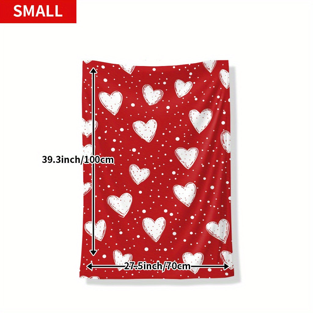 A Heart-patterned Blanket That's Warm and Cozy, Perfect for Commemorating Special Moments. It's an Ideal Holiday Gift for Classmates, Friends, Family, and Partners, Suitable for Naps, Camping, Travel, Car Use, and Home Office Decoration.