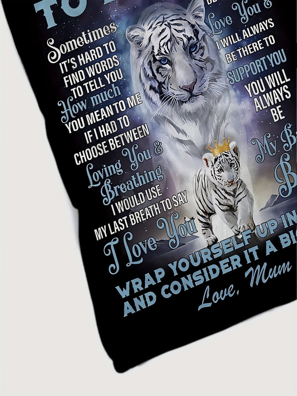 1pc Soft Tiger Print Flannel Blanket, Warm and Comfortable Mom Blanket for Sofa Bed