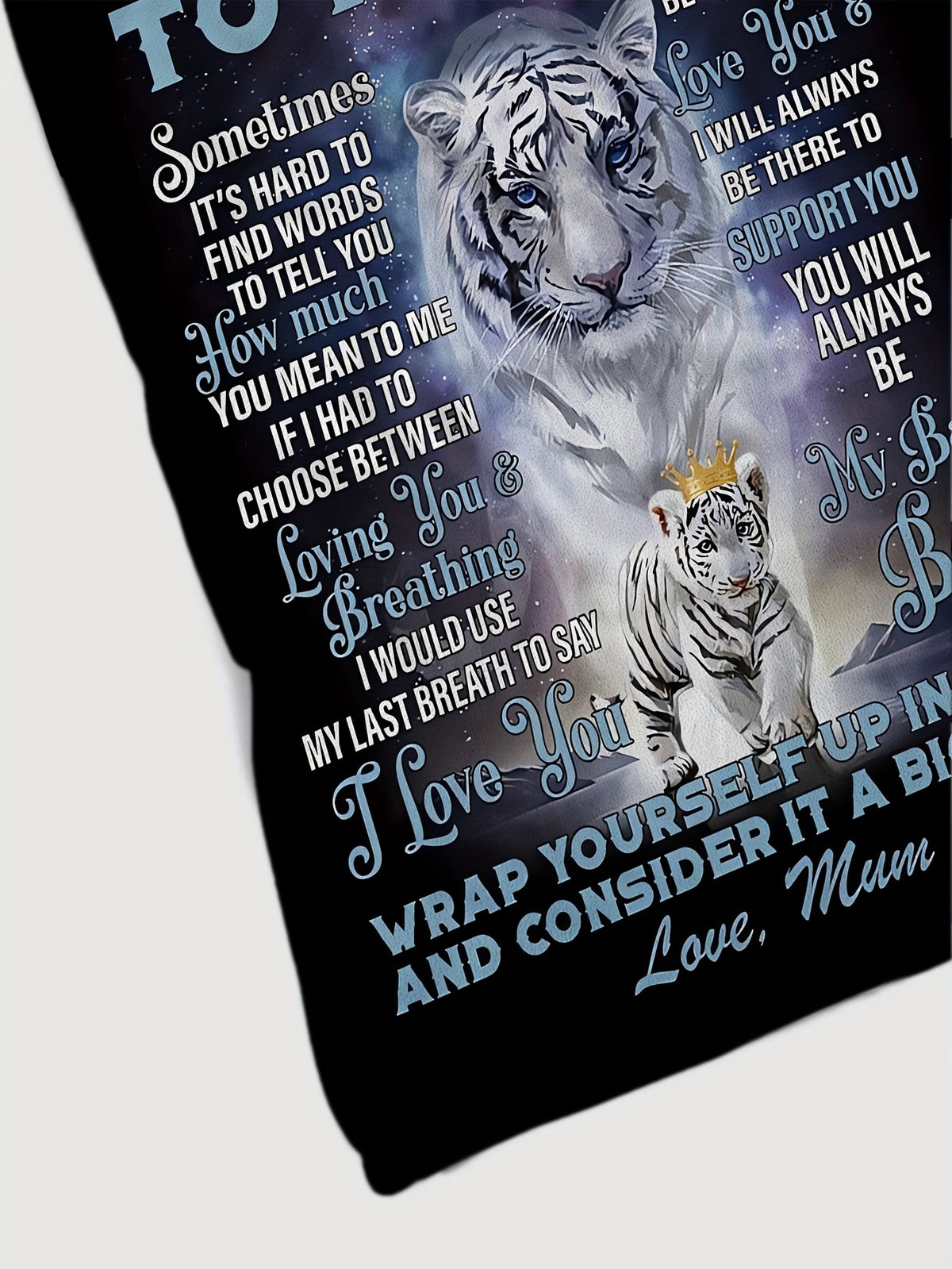 1pc Soft Tiger Print Flannel Blanket, Warm and Comfortable Mom Blanket for Sofa Bed