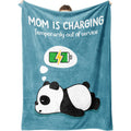 Craftique Humorous Presents for Mother'S Birthday And Valentine'S Day - Mom Is a Charging Blanket - Gifts for New Mothers, an Ultra-Soft Throw Blanket for Napping And Travel, Measuring 60 by 50