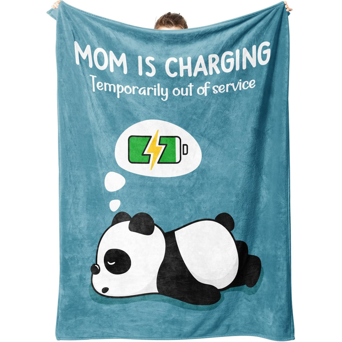 Craftique Humorous Presents for Mother'S Birthday And Valentine'S Day - Mom Is a Charging Blanket - Gifts for New Mothers, an Ultra-Soft Throw Blanket for Napping And Travel, Measuring 60 by 50