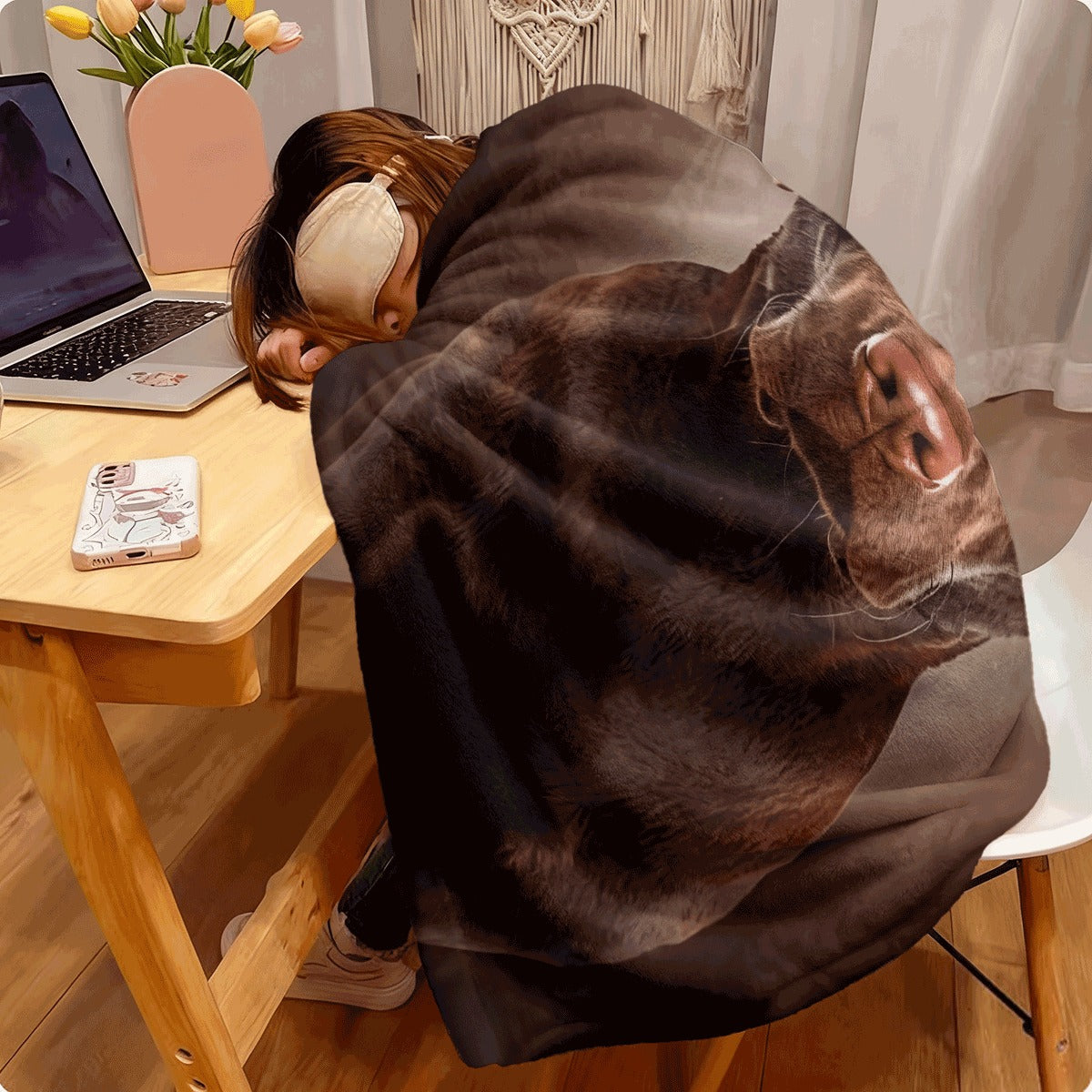 1pc Asian-Influenced Flannel Throw Blanket with Labrador Dog Print Soft Warm Versatile for Sofa Office And Travel Ideal Christmas Or Birthday Gift Polyester All-Season Animal
