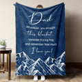 1pc Dad Gift Blanket from Daughter & Son - Soft Flannel ized Parent Name & Photo/ (Contact), French-Style Mountain Design Suitable for Father's Day, Birthday, Christmas - Cozy or Couch Throw