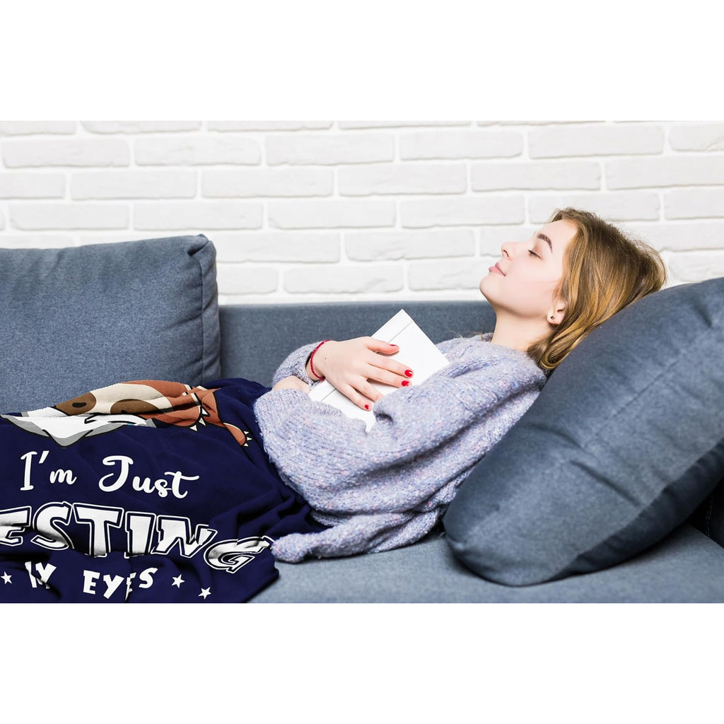 Birthday Gifts for Men/Him, Gifts for Him Dad Grandpa Husband Blanket 60X50, Anniversary Retirement Gift for Man, I'M Not Sleeping I'M Just Resting My Eyes