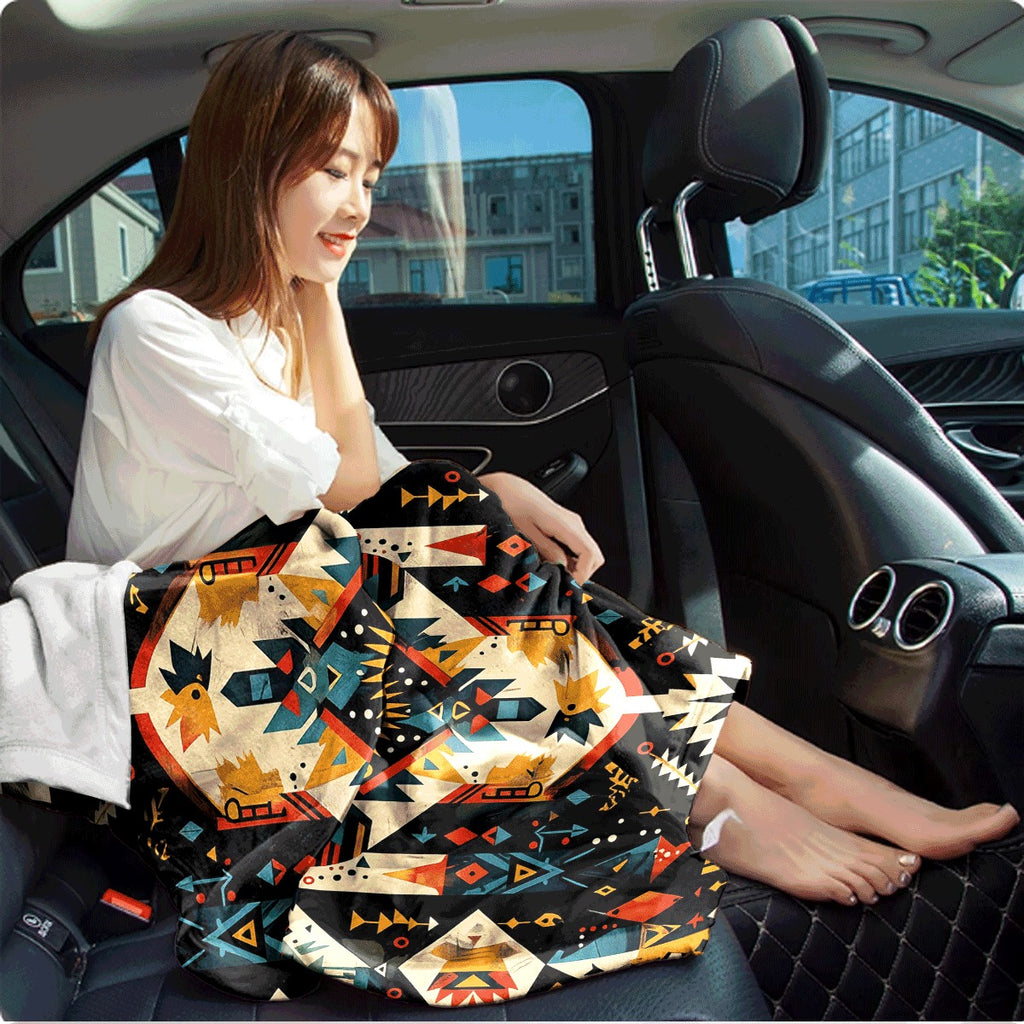 1pc a Soft And Stylish Flannel Blanket Featuring a Beautiful Geometric Design, Perfect for Keeping Warm. an Ideal Gift for Creating Holiday Memories, Suitable for Close Friends And Family, And Great for Napping