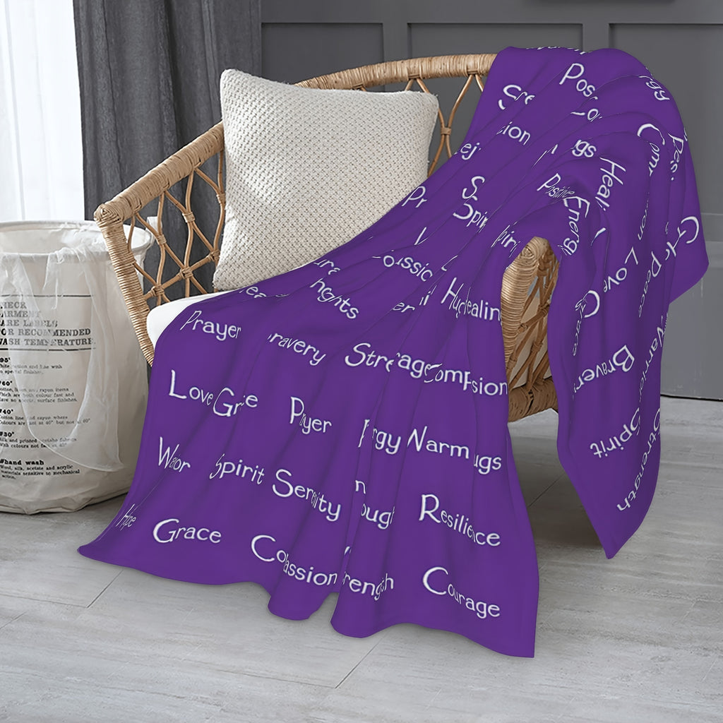 1pc Inspirational Navy Blue Throw Blanket - Super Soft, Warm Embrace with Positive Affirmations for Strength, Courage, Love & Hope - Allergy-Friendly, Multi-Purpose Comfort 60x50 inches