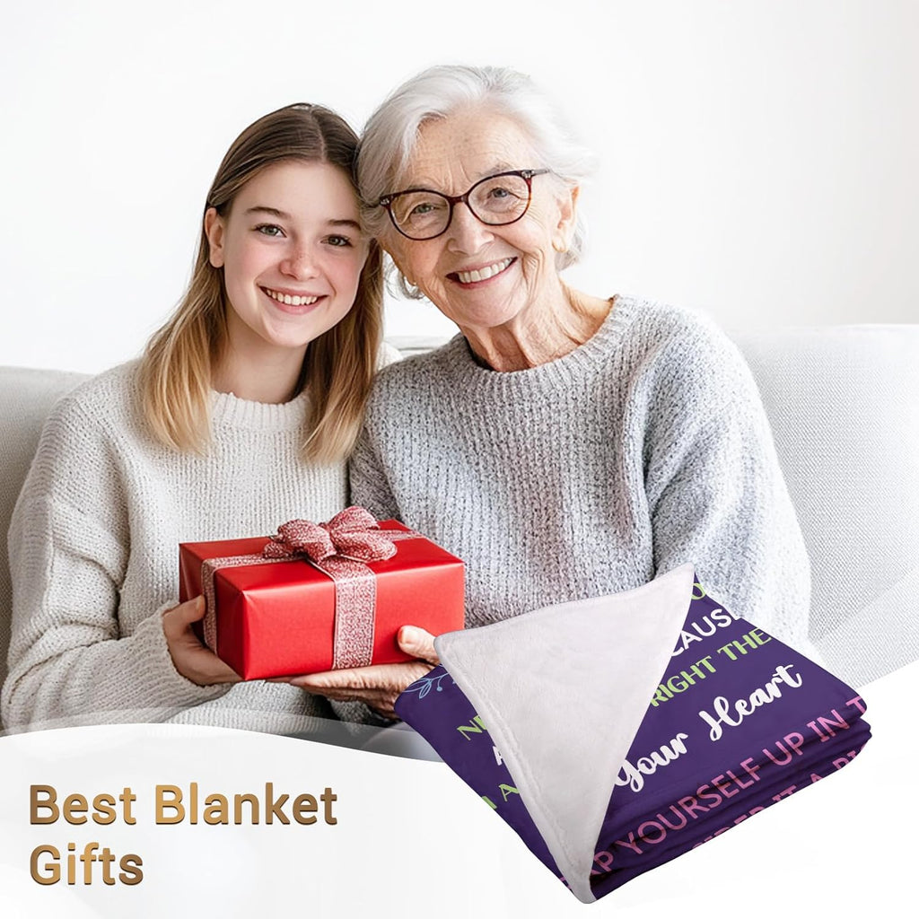 Levens Gifts for Mom Blanket 60 X 50 Soft Flannel Throw for Mother, Perfect Christmas Birthday Gift for Mom from Son Daughter, Cozy Blanket for Mother's Sofa or