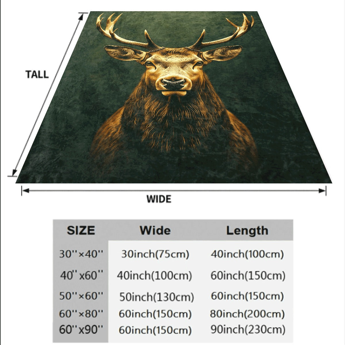 1pc Nordic Deer Head Blanket - Super Soft Blanket Suitable for All Seasons Sofa Camping Travel Cover Carpet Perfect Gift for Nature Enthusiasts Thick And Durable Nordic Style