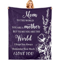 Gifts for Mom'S Birthday, a Christmas Blanket from Her, a Cozy Blanket for My Mother, The Perfect Gift for The Best Mom Ever, a Present for Mother'S Day Or Valentine'S Day, a Soft Flannel Throw for The Couch Or Measuring 50X60