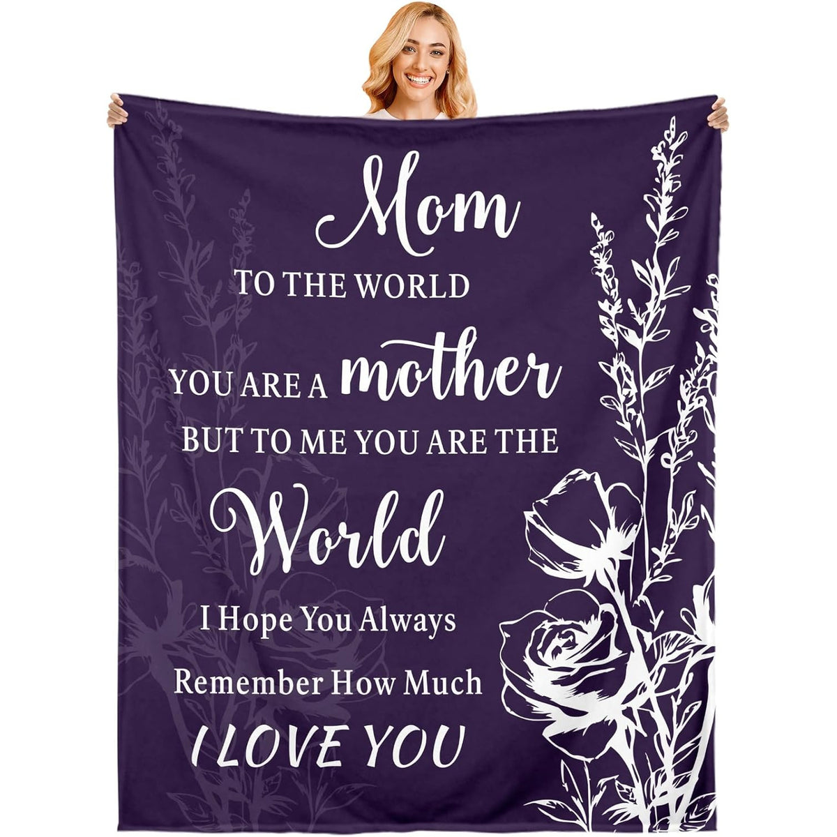 Gifts for Mom'S Birthday, a Christmas Blanket from Her, a Cozy Blanket for My Mother, The Perfect Gift for The Best Mom Ever, a Present for Mother'S Day Or Valentine'S Day, a Soft Flannel Throw for The Couch Or Measuring 50X60