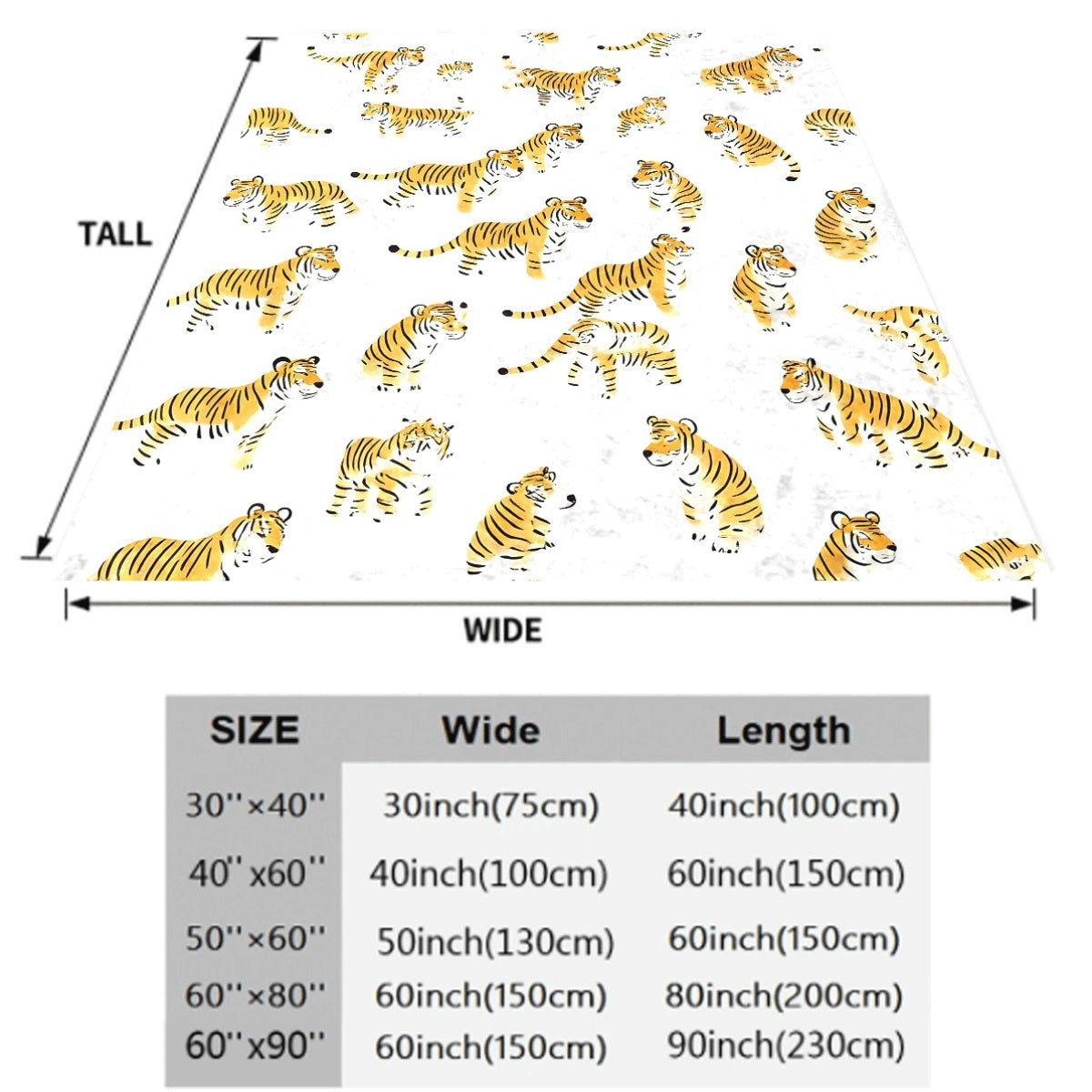 1pc Tiger Pattern Soft Flannel Blanket Orange And Black Tiger Prints Cozy All-Season Sofa Throw Blanket Machine Washable