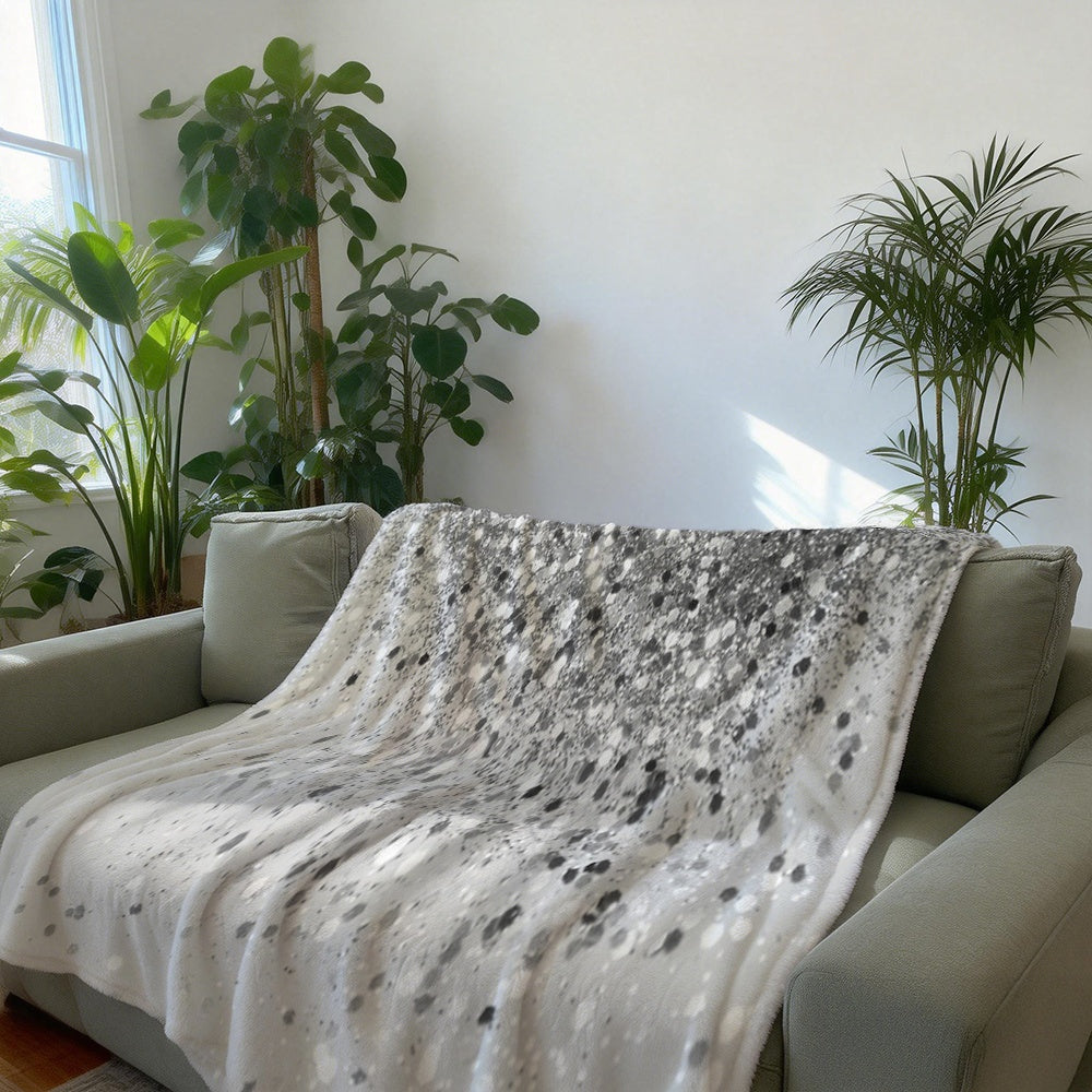 1pc Silvery Starlight Pattern Blanket, Modern Minimalist Design, Soft Plush Surface, Lightweight and Durable Flannel Material, Available in Multiple Sizes, Perfect for Holiday Gatherings, Living Room Lounging, Bedroom Warmth, Study Reading, and Daily