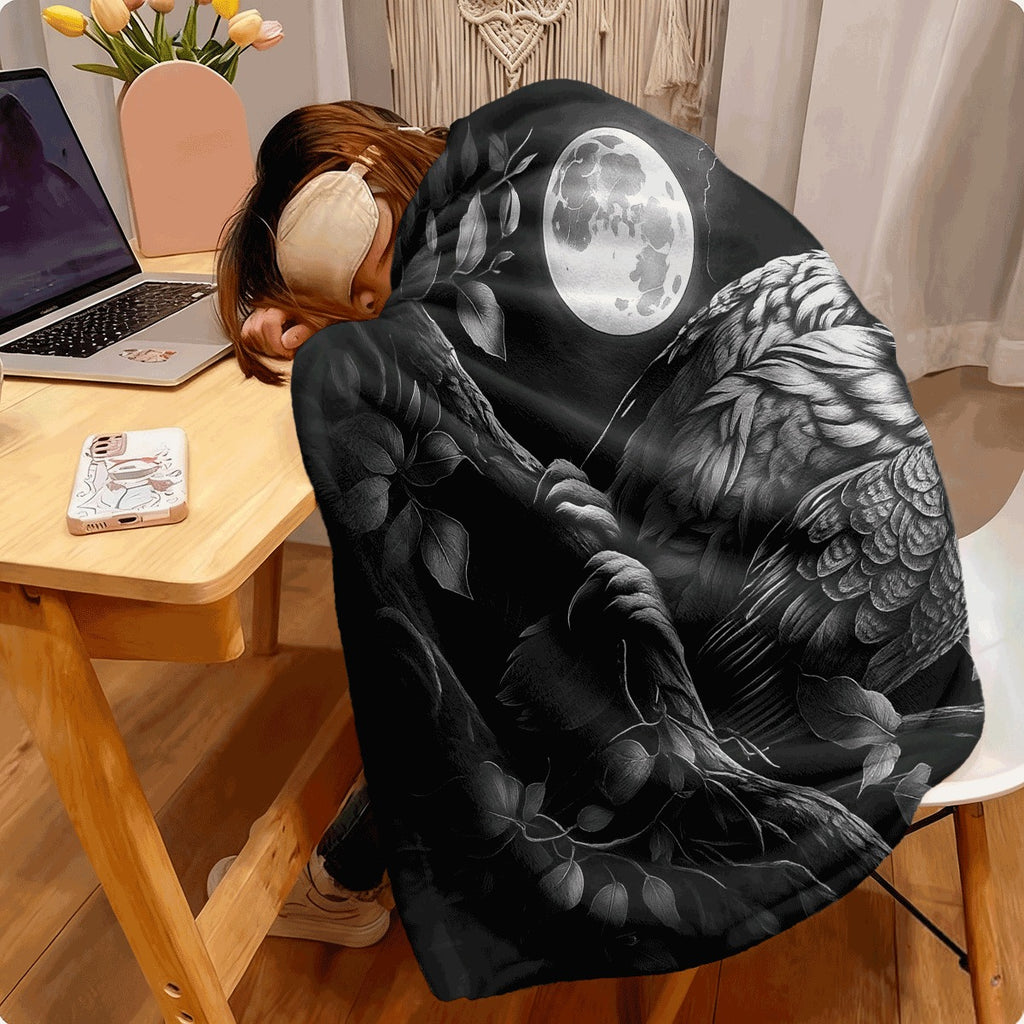 1pc Cozy Owl Print Flannel Throw Blanket Soft Warm & Versatile for Couch Office Camping All-Season Gift Idea
