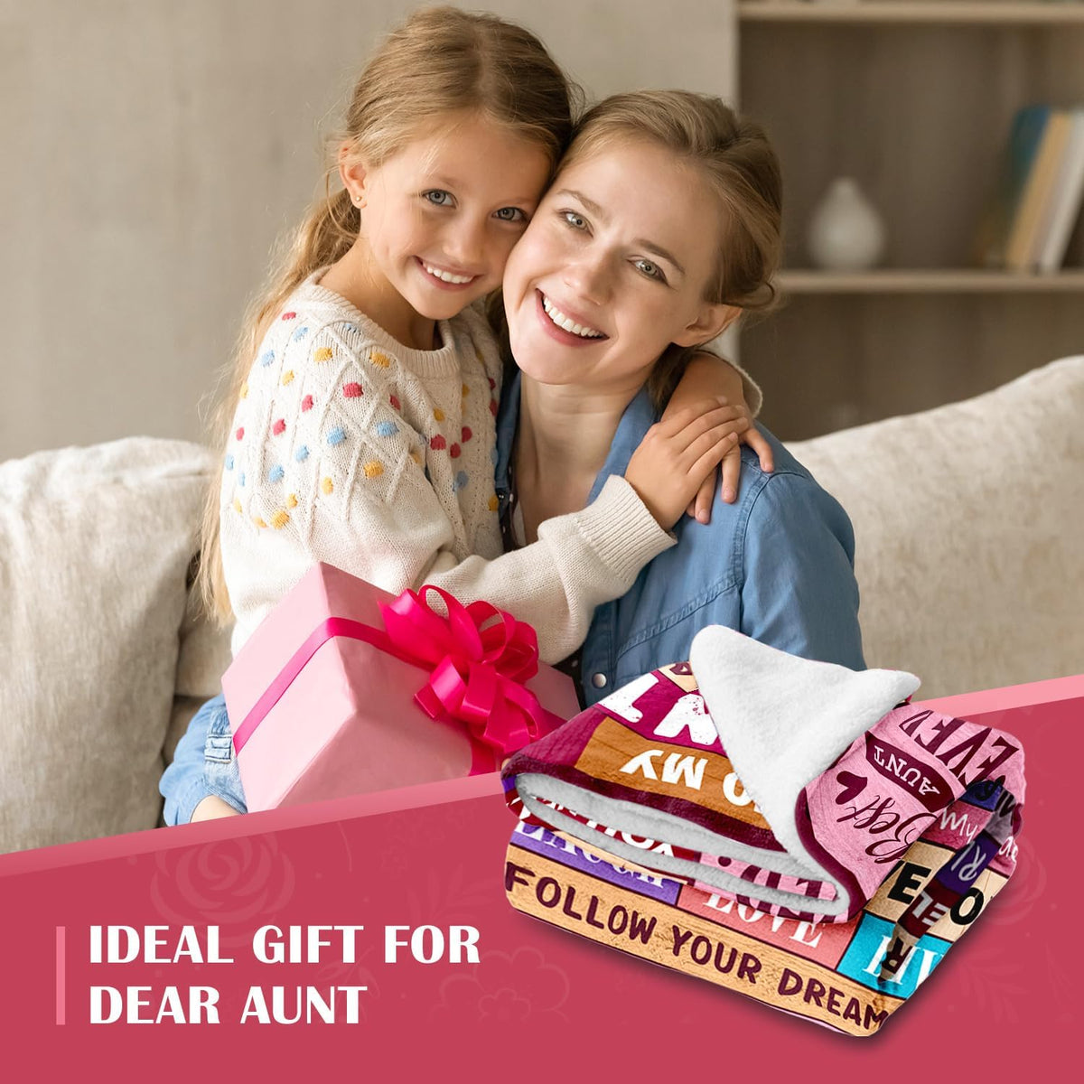 Aunt Gifts- Gifts for Aunt from Niece Nephew- Best Aunts Ever Gift- Great Aunts Gifts- Auntie Gift for Women- Christmas Valentines Day& Mothers Day Birthday- to My Aunt's Blanket 60x80