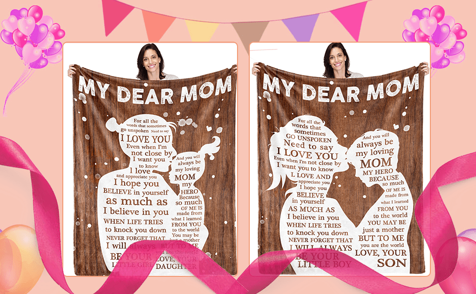 Birthday Gifts for Mom from Son Stocking Stuffers I Love You Gifts Best Mom Ever Ideas to My Mom Blanket Mothers Day Christmas Valentines Present Bed Throw Blanket 60x50