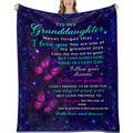 1pc for Granddaughter Gift Blanket - Soft Flannel with Printed & Quotes, Suitable for Birthdays, Christmas, Encouragement Gift for,