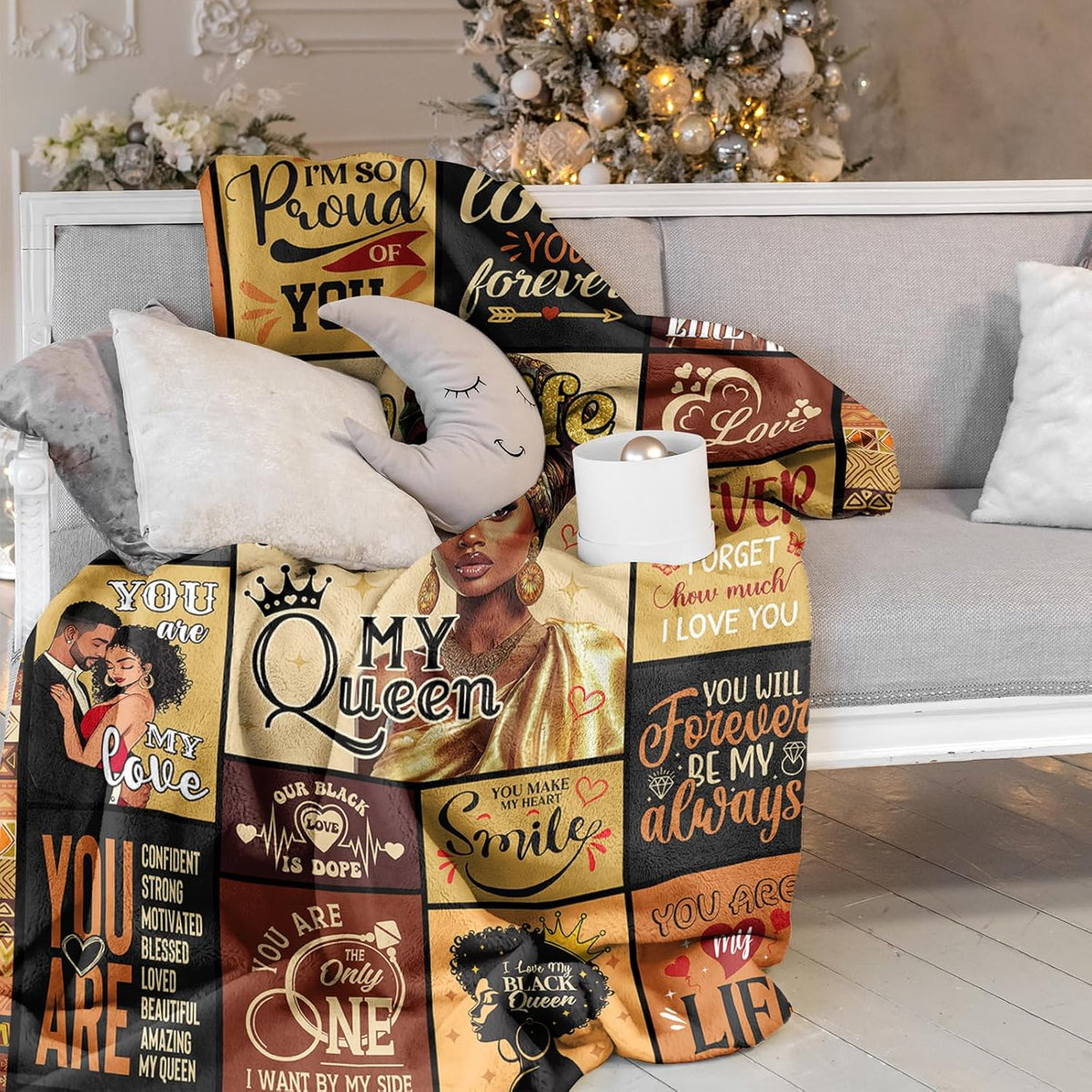 Gifts for an African American Wife from Her Husband, Including a 60X50 Blanket, Unique Birthday Gift Ideas for a Cool Black Wife, Wedding Gifts for Women, And Afro-Inspired Presents for Valentine'S Day