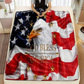 Patriotic Eagle& American Flag Flannel Throw Blanket- Soft, Reversible, All-Season for Couch, Bed, Car, Office, Camping& Travel